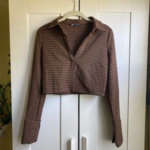 brown zara top